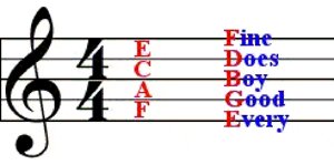 treble clef mnemonics